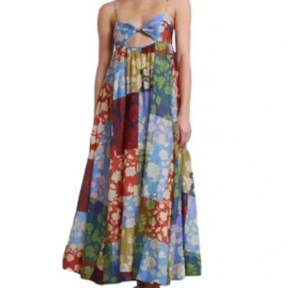 Bec & Bridge Woodstock Patchwork Cutout Cotton/Silk Maxi Dress - Picture 2 of 10